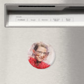 Ruth Bader Ginsburg Lächeln Wasserfarbportrait R Magnet (In Situ (Geschirrspüler))