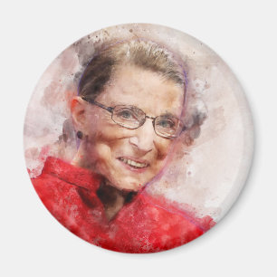 Ruth Bader Ginsburg Lächeln Wasserfarbportrait R Magnet