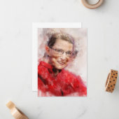 Ruth Bader Ginsburg Lächeln Wasserfarbportrait R Mitteilungskarte (Vorderseite/Rückseite Beispiel)
