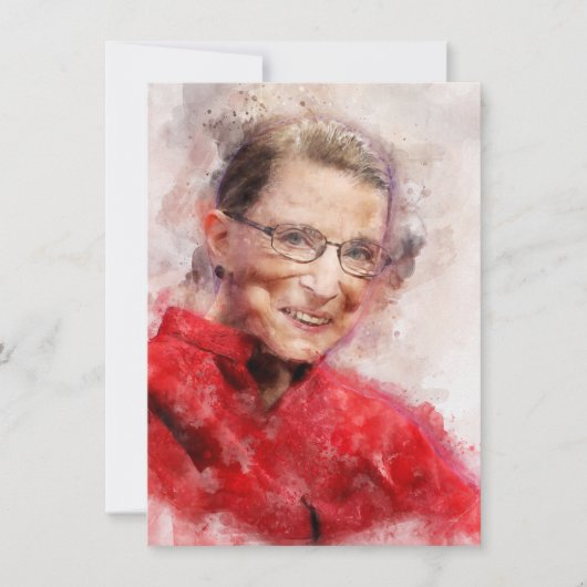 Ruth Bader Ginsburg Lächeln Wasserfarbportrait R Mitteilungskarte (Vorderseite)
