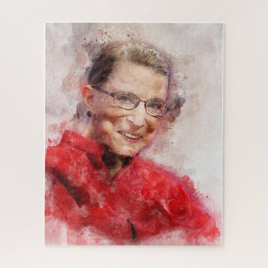 Ruth Bader Ginsburg Lächeln Wasserfarbportrait R Puzzle (Vertikal)