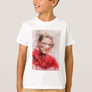 Ruth Bader Ginsburg Lächeln Wasserfarbportrait R T-Shirt
