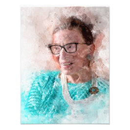 Ruth Bader Ginsburg Lächeln Wasserfarbportrait T Fotodruck