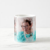 Ruth Bader Ginsburg Lächeln Wasserfarbportrait T Kaffeetasse (Mittel)
