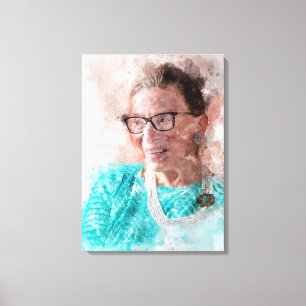 Ruth Bader Ginsburg Lächeln Wasserfarbportrait T Leinwanddruck