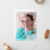 Ruth Bader Ginsburg Lächeln Wasserfarbportrait T Mitteilungskarte (Vorderseite/Rückseite Beispiel)