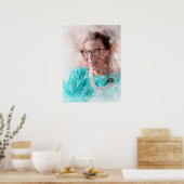 Ruth Bader Ginsburg Lächeln Wasserfarbportrait T Poster (Küche)