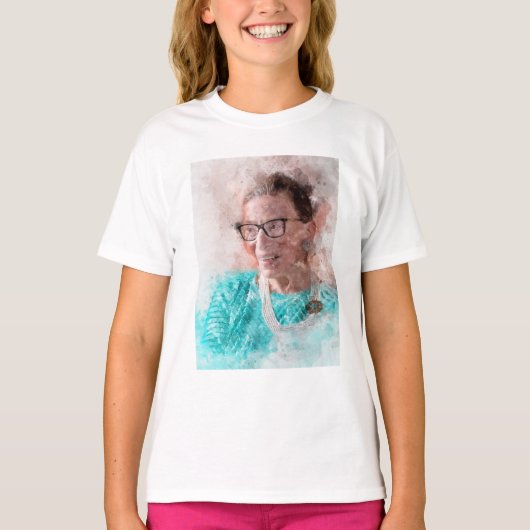 Ruth Bader Ginsburg Lächeln Wasserfarbportrait T T-Shirt (Vorderseite)