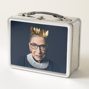 Ruth Bader Ginsburg mit goldener Krone Metall Brotdose