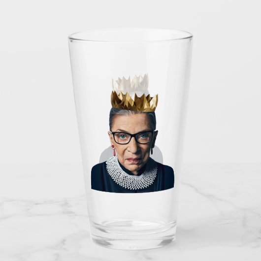 Ruth Bader Ginsburg mit Goldkrone Glas (Vorderseite)