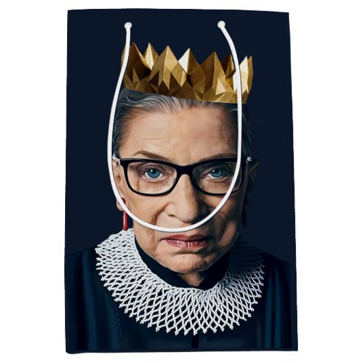 Ruth Bader Ginsburg mit Goldkrone Mittlere Geschenktüte (Vorderseite)
