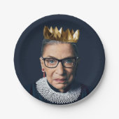 Ruth Bader Ginsburg mit Goldkrone Pappteller (Vorderseite)