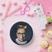 Ruth Bader Ginsburg mit Goldkrone Pappteller (Party)
