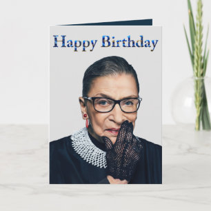 Ruth Bader Ginsburg mit Handschuh Karte