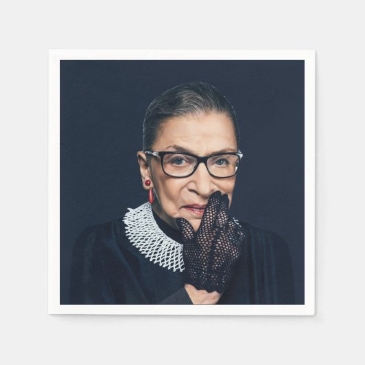 Ruth Bader Ginsburg mit Handschuh Serviette (Vorderseite)