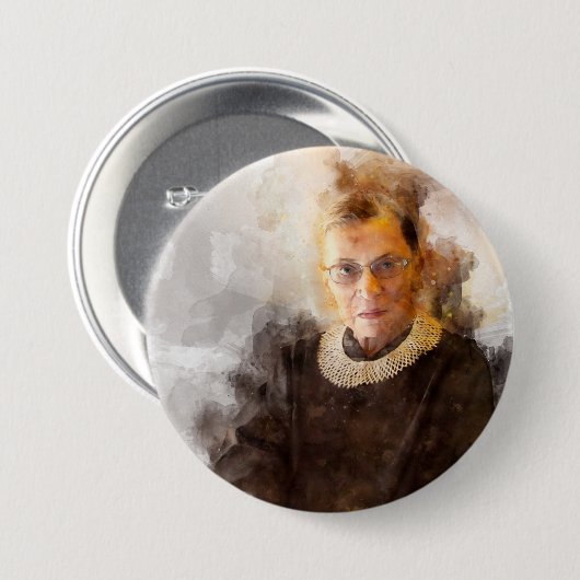 Ruth Bader Ginsburg mit Richter Robe Portrait Button (Vorne & Hinten)