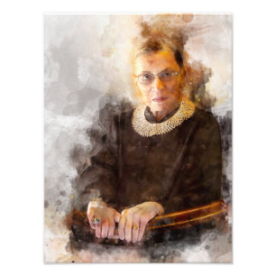 Ruth Bader Ginsburg mit Richter Robe Portrait Fotodruck