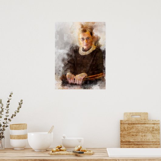 Ruth Bader Ginsburg mit Richter Robe Portrait Poster (Küche)