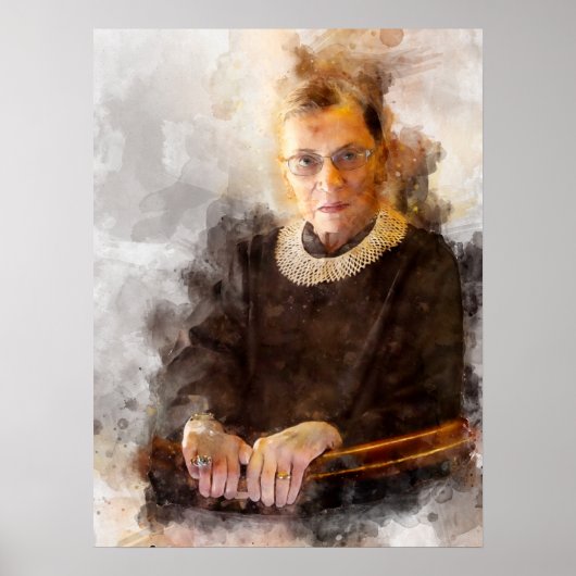 Ruth Bader Ginsburg mit Richter Robe Portrait Poster (Vorne)