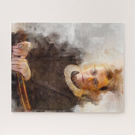 Ruth Bader Ginsburg mit Richter Robe Portrait Puzzle (Horizontal)