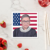 Ruth Bader Ginsburg mit US-Flagge Serviette (Beispiel)