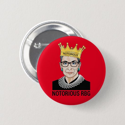Ruth Bader Ginsburg - Notorious RBG Button (Vorne & Hinten)