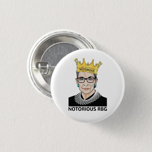 Ruth Bader Ginsburg - Notorious RBG Button (Vorne & Hinten)