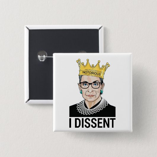 Ruth Bader Ginsburg, Notorious RBG, ich widersprec Button (Vorne & Hinten)