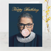 Ruth Bader Ginsburg Pink Bubble gum Karte (Gelbe Blume)
