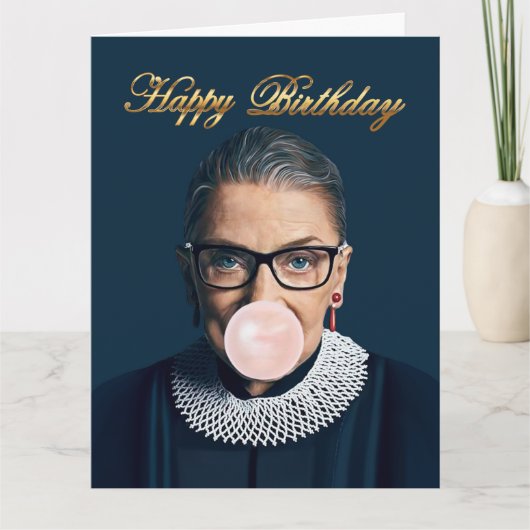 Ruth Bader Ginsburg Pink Bubble gum Karte (Vorderseite)