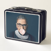 Ruth Bader Ginsburg Pink Bubble gum Metall Brotdose (Rückseite)
