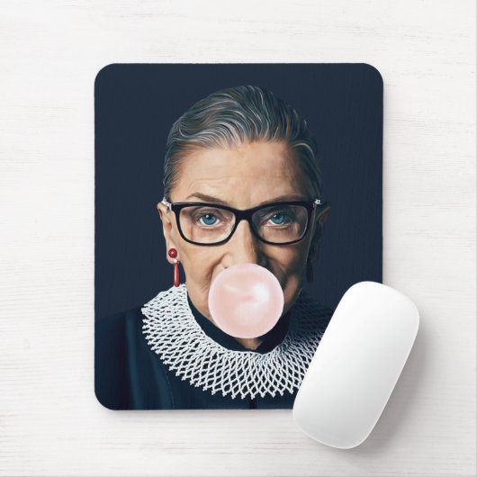 Ruth Bader Ginsburg Pink Bubble gum Mousepad (Mit Mouse)
