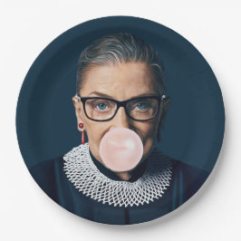Ruth Bader Ginsburg Pink Bubble gum Pappteller