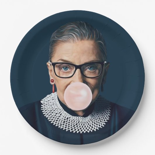 Ruth Bader Ginsburg Pink Bubble gum Pappteller (Vorderseite)