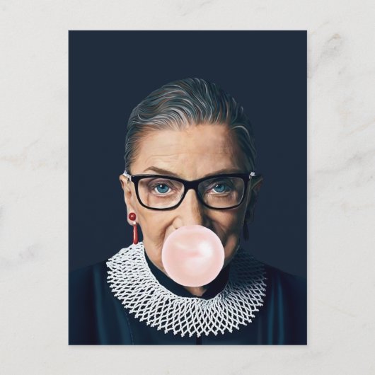 Ruth Bader Ginsburg Pink Bubble gum Postkarte (Vorderseite)
