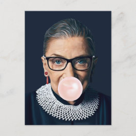 Ruth Bader Ginsburg Pink Bubble gum Postkarte