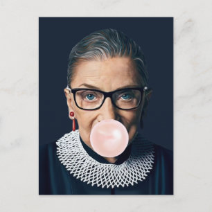 Ruth Bader Ginsburg Pink Bubble gum Postkarte