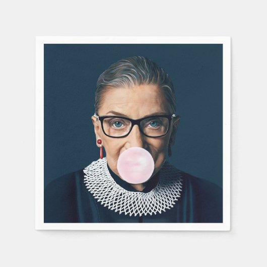 Ruth Bader Ginsburg Pink Bubble gum Serviette (Vorderseite)