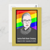 Ruth Bader Ginsburg Postcard, Oberster Gerichtshof Postkarte (Vorne/Hinten)