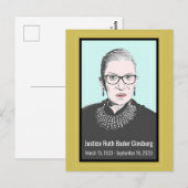 Ruth Bader Ginsburg Postcard, Oberster Gerichtshof Postkarte (Vorne/Hinten)
