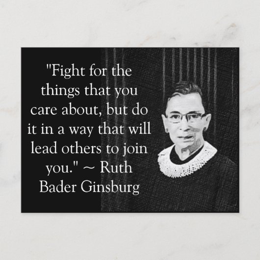 Ruth Bader Ginsburg Quote FIght für... Postkarte (Vorderseite)