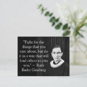 Ruth Bader Ginsburg Quote FIght für... Postkarte (Stehend Vorderseite)
