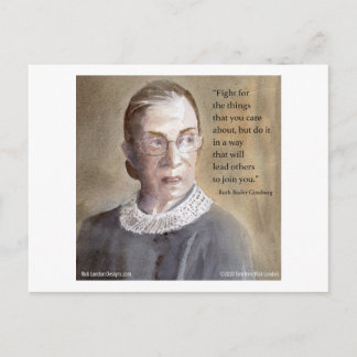 Ruth Bader Ginsburg & Quote Postkarte