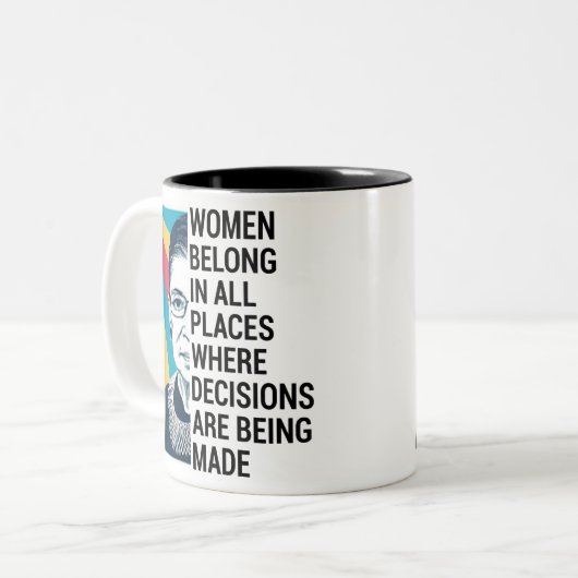 Ruth Bader Ginsburg Quote, SCOTUS, Notoriker RBG Zweifarbige Tasse (Vorderseite Links)