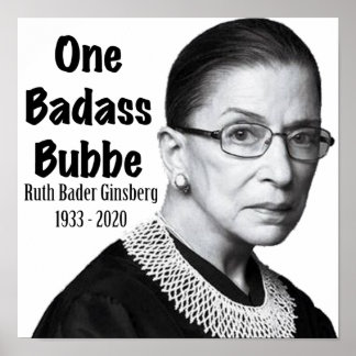 Ruth Bader Ginsburg RBG Ehrenehrenbubbe zum Tode Poster