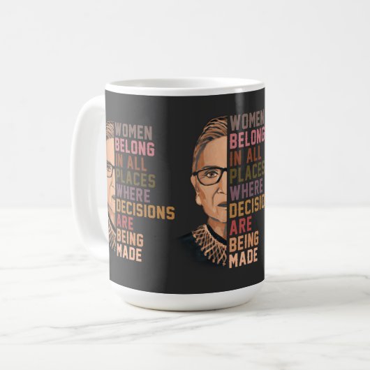Ruth Bader Ginsburg RBG Kaffeetasse (Vorderseite Links)