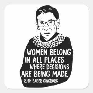 Ruth Bader Ginsburg RBG Quadratischer Aufkleber