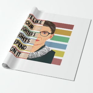 Ruth Bader Ginsburg RBG Quote Girl with B Geschenkpapier