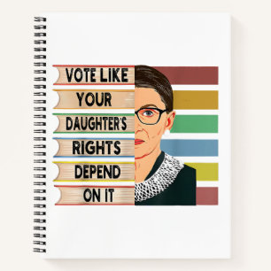 Ruth Bader Ginsburg RBG Quote Girl with B Notizblock