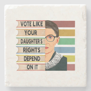 Ruth Bader Ginsburg RBG Quote Girl with B Steinuntersetzer